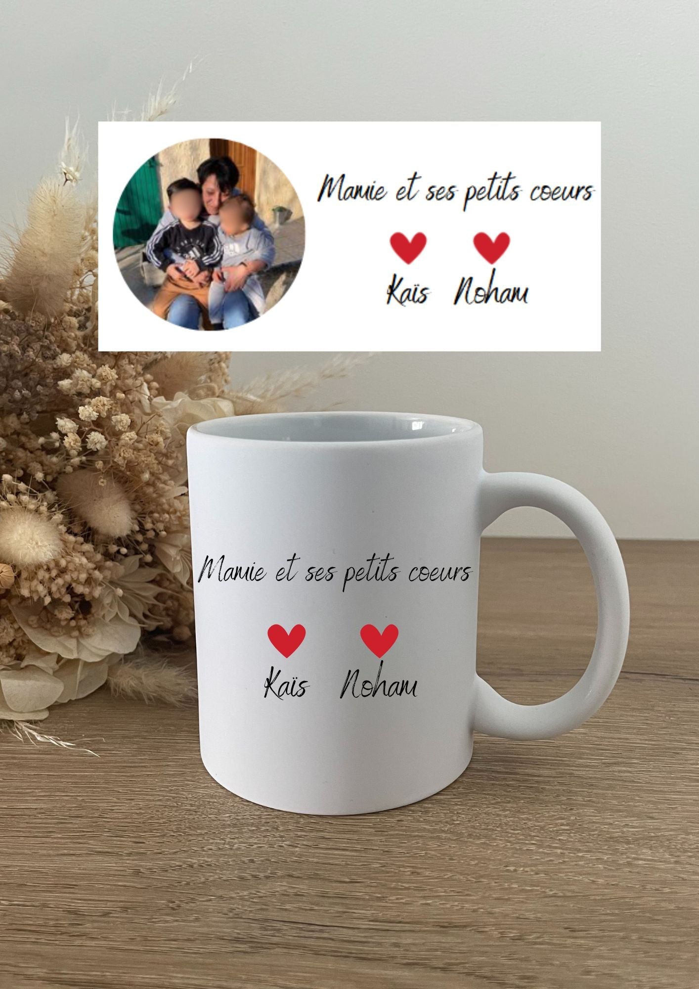 Mug "Mamie et ses petits coeurs" - Maë Créa’